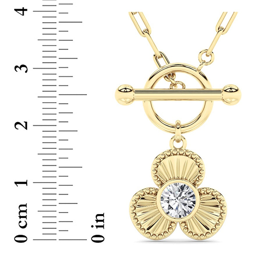 1CTW Round Shaped Lab Grown Diamond (F/VS) Necklace in 14K White Gold