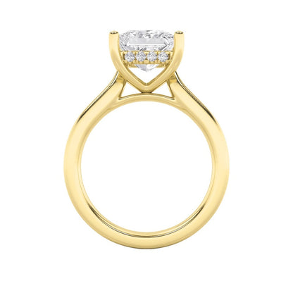 4CTW Princess Shaped Lab Grown Diamond (F/VS) Ring in 14K White Gold