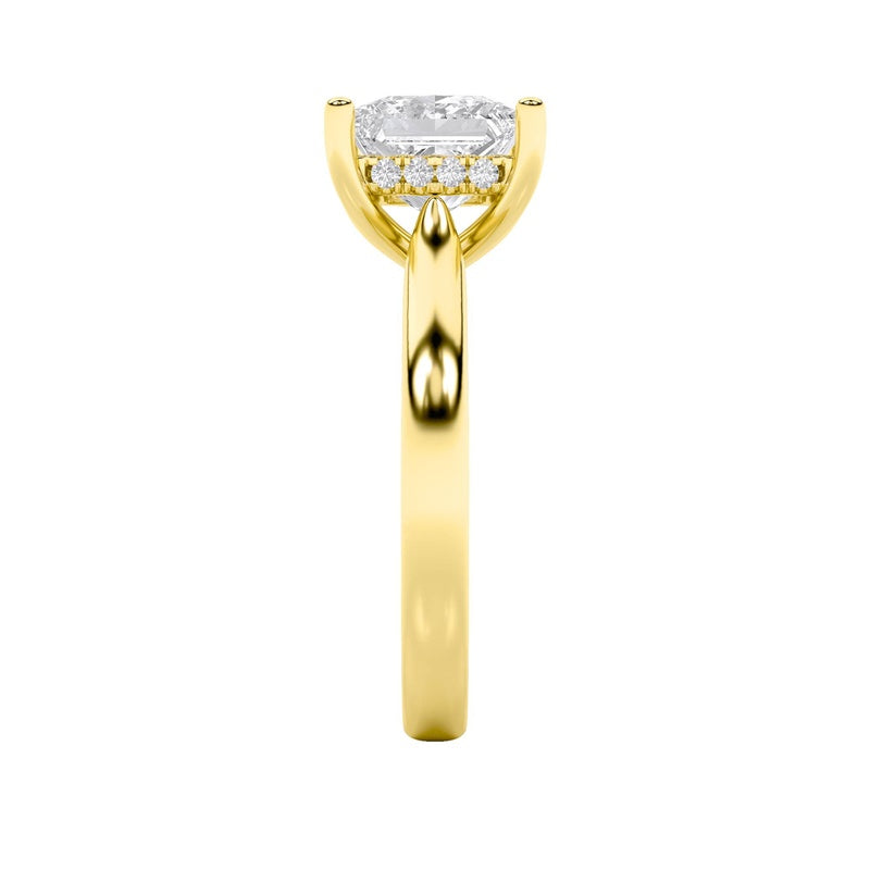 4CTW Princess Shaped Lab Grown Diamond (F/VS) Ring in 14K White Gold