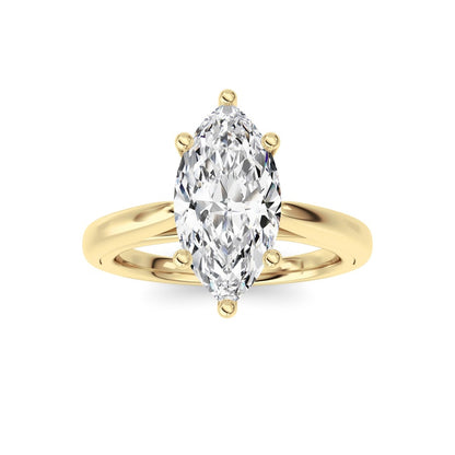2CTW Marquise Shaped Lab Grown Diamond (F/VS) Ring in 14K White Gold