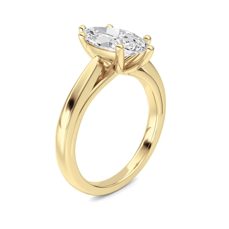 2CTW Marquise Shaped Lab Grown Diamond (F/VS) Ring in 14K White Gold