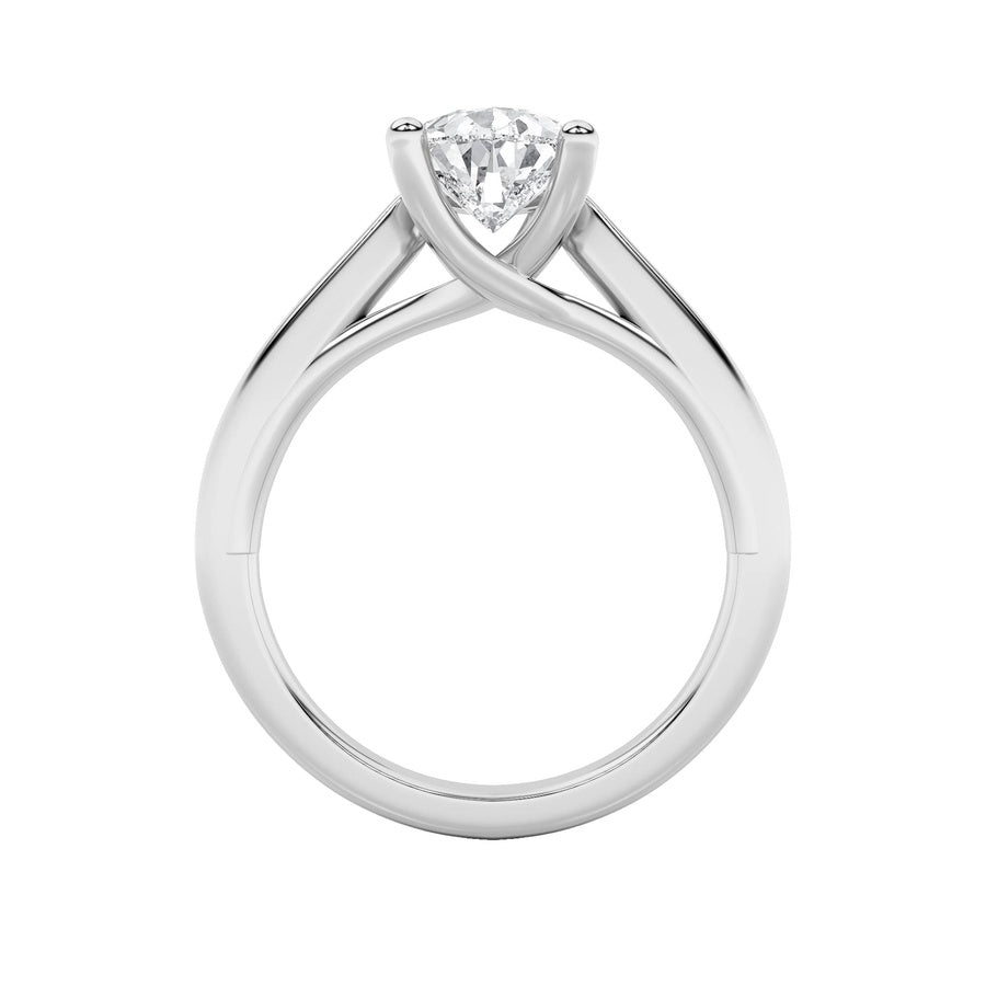 3CTW Pear Shaped Lab Grown Diamond (F/VS) Ring in 14K White Gold