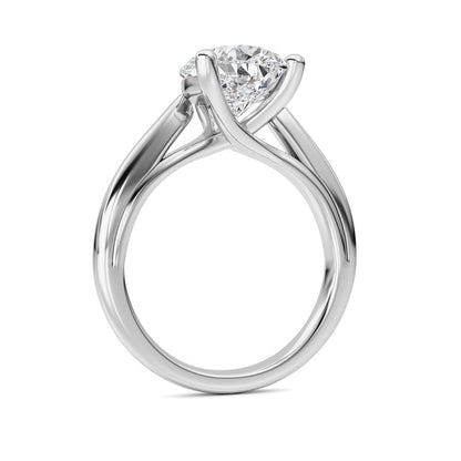 3CTW Pear Shaped Lab Grown Diamond (F/VS) Ring in 14K White Gold