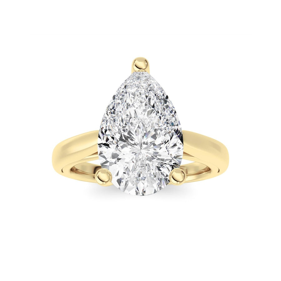 3CTW Pear Shaped Lab Grown Diamond (F/VS) Ring in 14K White Gold