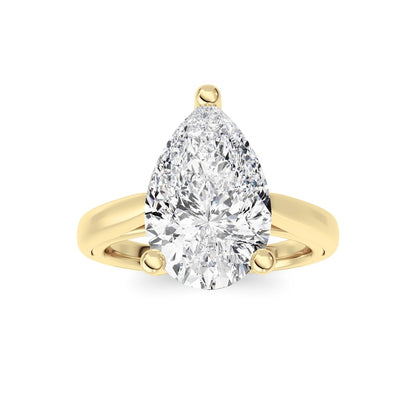 3CTW Pear Shaped Lab Grown Diamond (F/VS) Ring in 14K White Gold