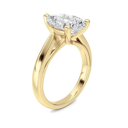 3CTW Pear Shaped Lab Grown Diamond (F/VS) Ring in 14K White Gold