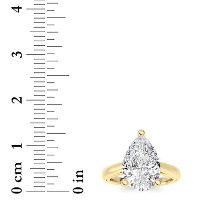 3CTW Pear Shaped Lab Grown Diamond (F/VS) Ring in 14K White Gold