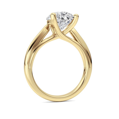 3CTW Pear Shaped Lab Grown Diamond (F/VS) Ring in 14K White Gold