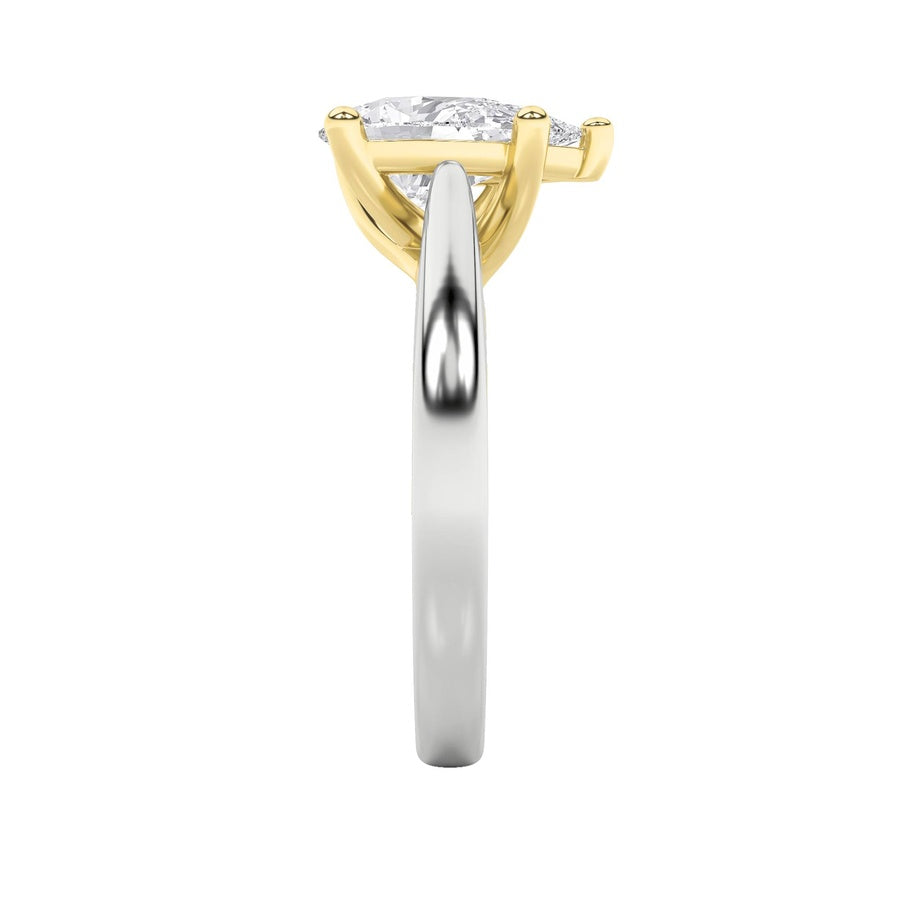 3CTW Pear Shaped Lab Grown Diamond (F/VS) Ring in 14K White Gold