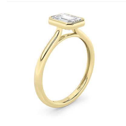 1CTW Emerald Shaped Lab Grown Diamond (F/VS) Ring in 14K White Gold