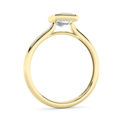 1CTW Emerald Shaped Lab Grown Diamond (F/VS) Ring in 14K White Gold