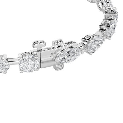 7Cttw Mix Shaped Lab Grown Diamond (F/VS) Bracelet in 14K Gold