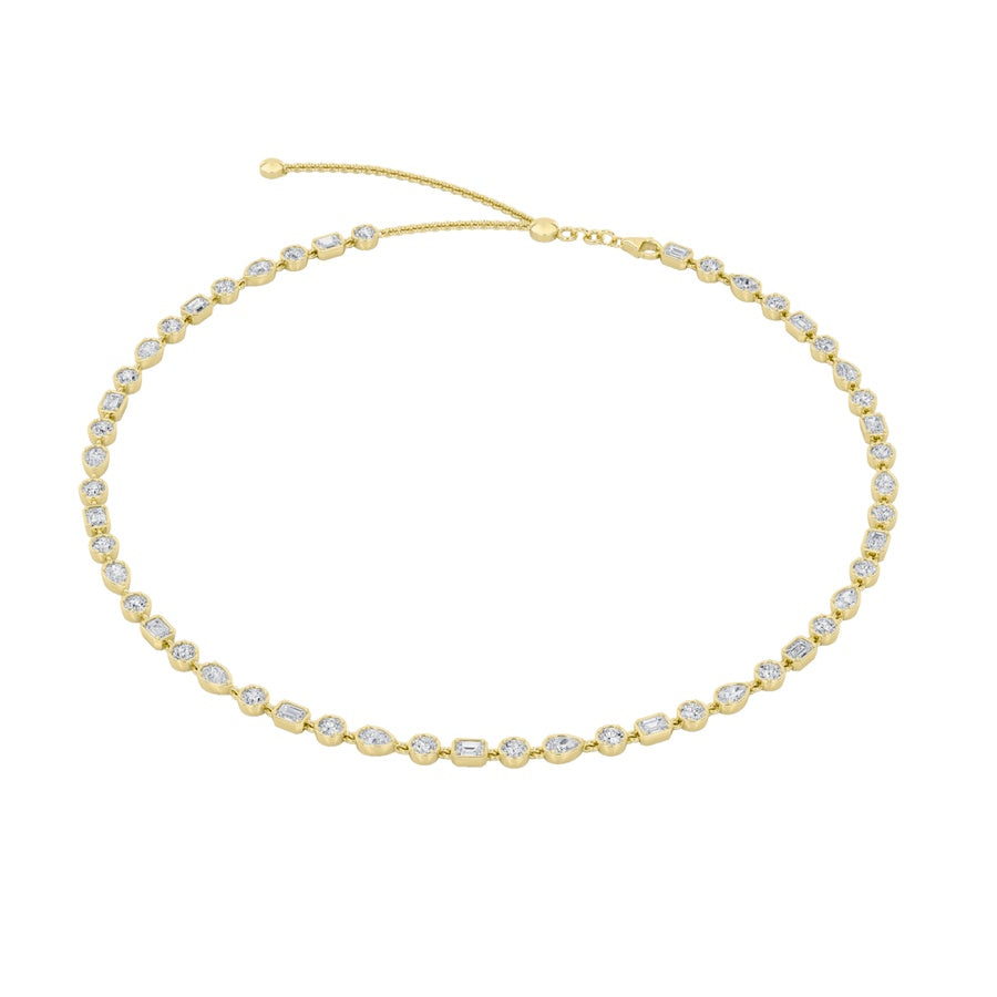 10CTW Pear Shaped Lab Grown Diamond (F/VS) Necklace in 14K Gold