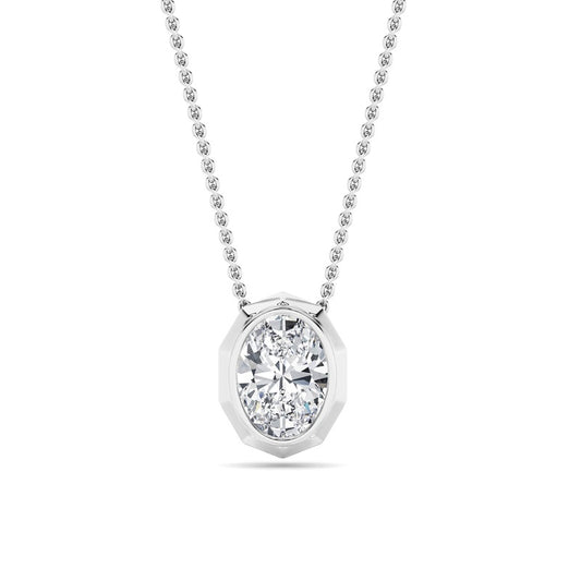 14K White Gold Necklace KJ03047P.OV-2-21F