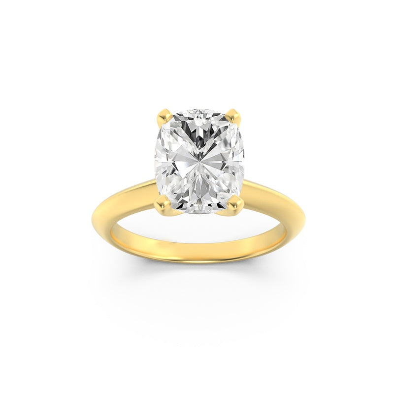 1CTW Elongated Cushion Shaped Lab Grown Diamond (F/VS) Knife Edge Shank Solitaire Engagement Ring in 14K Gold