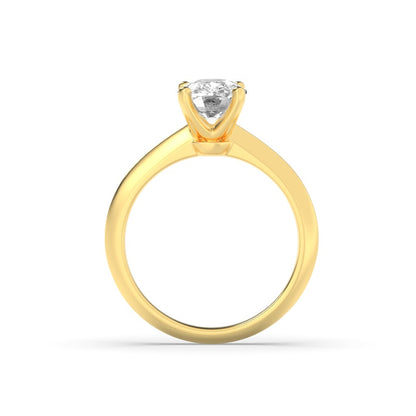 1CTW Elongated Cushion Shaped Lab Grown Diamond (F/VS) Knife Edge Shank Solitaire Engagement Ring in 14K Gold