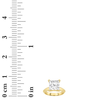2CTW Princess Shaped Lab Grown Diamond (F/VS) Knife Edge Shank Solitaire Engagement Ring in 14K Gold