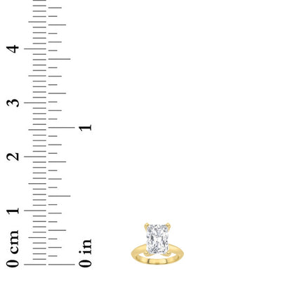 1CTW Radiant Shaped Lab Grown Diamond (G/VS) Knife Edge Shank Solitaire Engagement Ring in 14K Gold