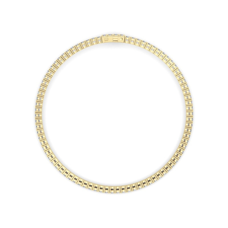 2 Cttw Four Prong Classic Tennis Bracelet in 14K Yellow Gold Over Sterling Silver