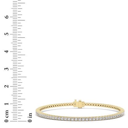2 Cttw Four Prong Classic Tennis Bracelet in 14K Yellow Gold Over Sterling Silver
