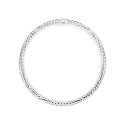 3 Cttw Four Prong Classic Tennis Bracelet in 14K White Gold Over Sterling Silver