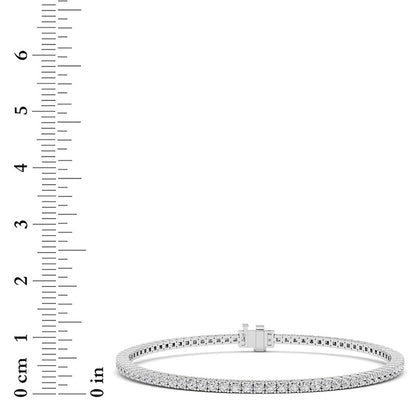 3 Cttw Four Prong Classic Tennis Bracelet in 14K White Gold Over Sterling Silver