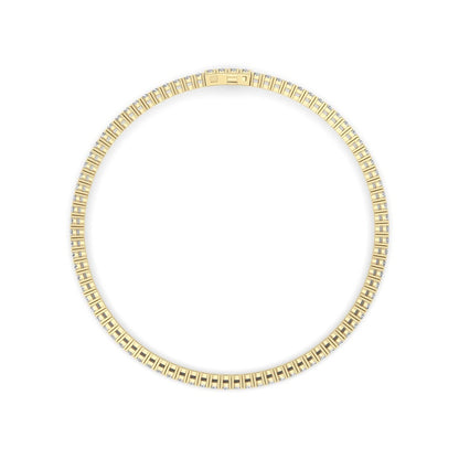 3 Cttw Four Prong Classic Tennis Bracelet in 14K Yellow Gold Over Sterling Silver