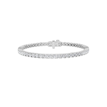 5 Cttw Four Prong Classic Tennis Bracelet in 14K White Gold Over Sterling Silver