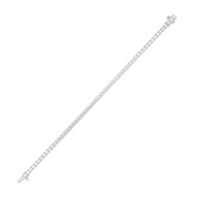 5 Cttw Four Prong Classic Tennis Bracelet in 14K White Gold Over Sterling Silver