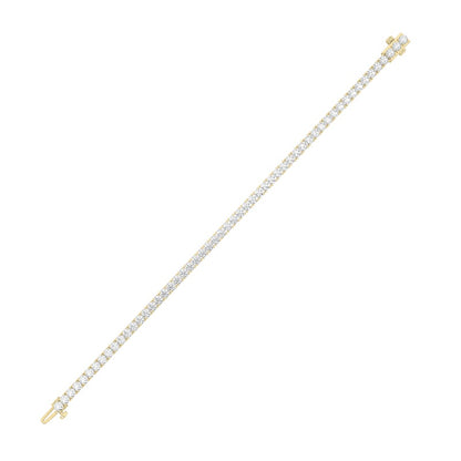 5 Cttw Four Prong Classic Tennis Bracelet in 14K Yellow Gold Over Sterling Silver