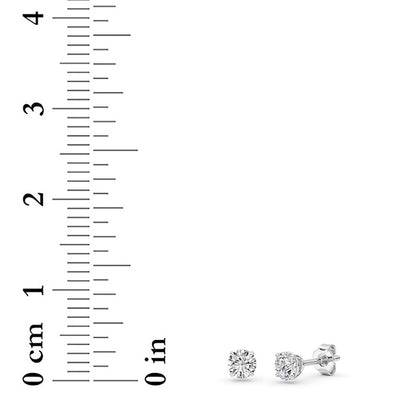 0.5 Cttw Round Brilliant Stud Earrings in 14K White Gold Over Sterling Silver