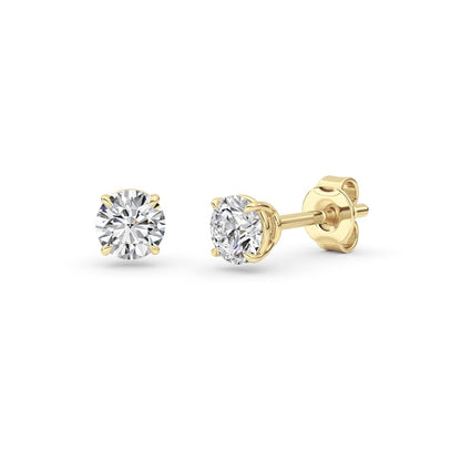 0.5 Cttw Round Brilliant Stud Earrings in 14K White Gold Over Sterling Silver