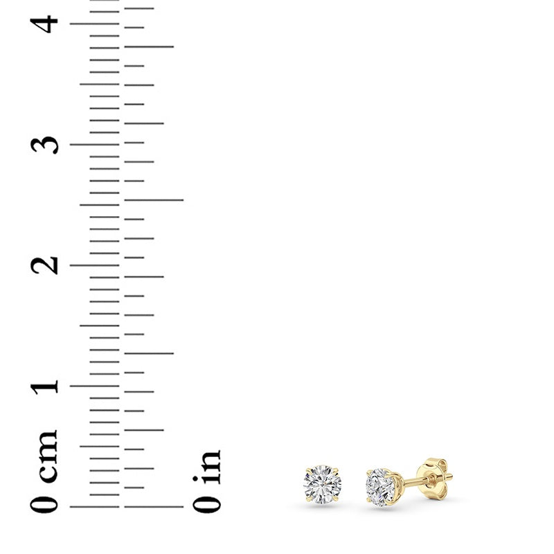 0.5 Cttw Round Brilliant Stud Earrings in 14K White Gold Over Sterling Silver
