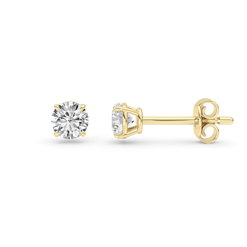 0.5 Cttw Round Brilliant Stud Earrings in 14K White Gold Over Sterling Silver