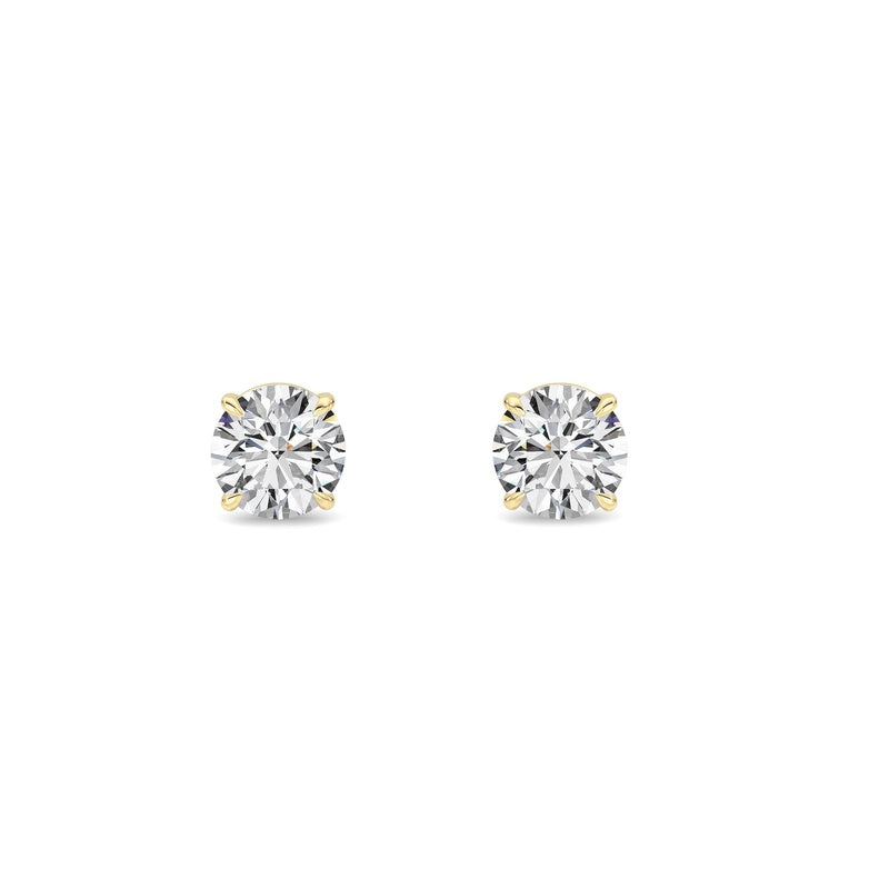 0.5 Cttw Round Brilliant Stud Earrings in 14K White Gold Over Sterling Silver