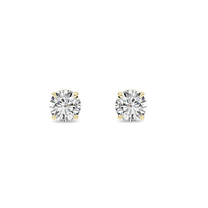 0.5 Cttw Round Brilliant Stud Earrings in 14K White Gold Over Sterling Silver