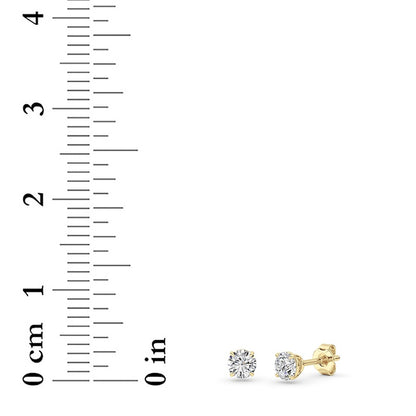 0.5 Cttw Round Brilliant Stud Earrings in 14K White Gold Over Sterling Silver
