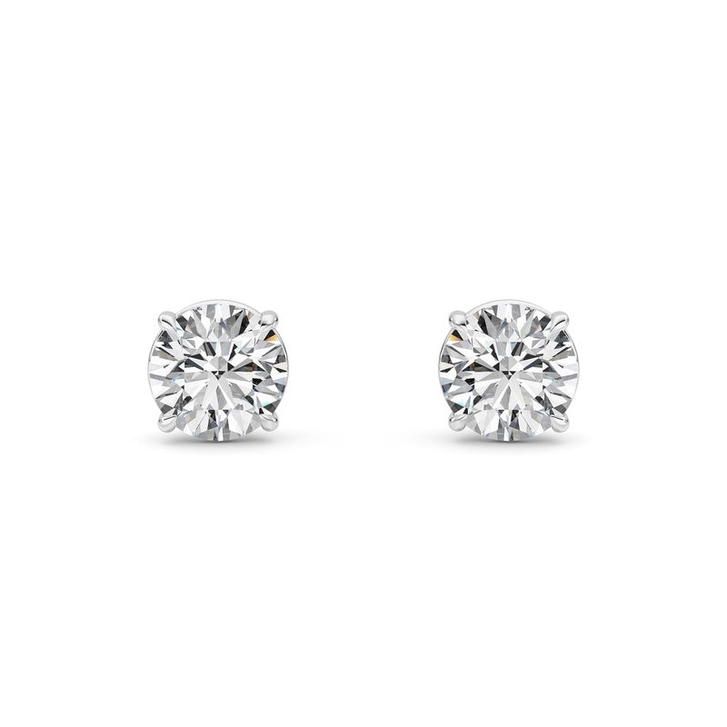 1 Cttw Round Brilliant Stud Earrings in 14K White Gold Over Sterling Silver