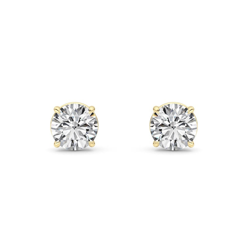 1 Cttw Round Brilliant Stud Earrings in 14K White Gold Over Sterling Silver