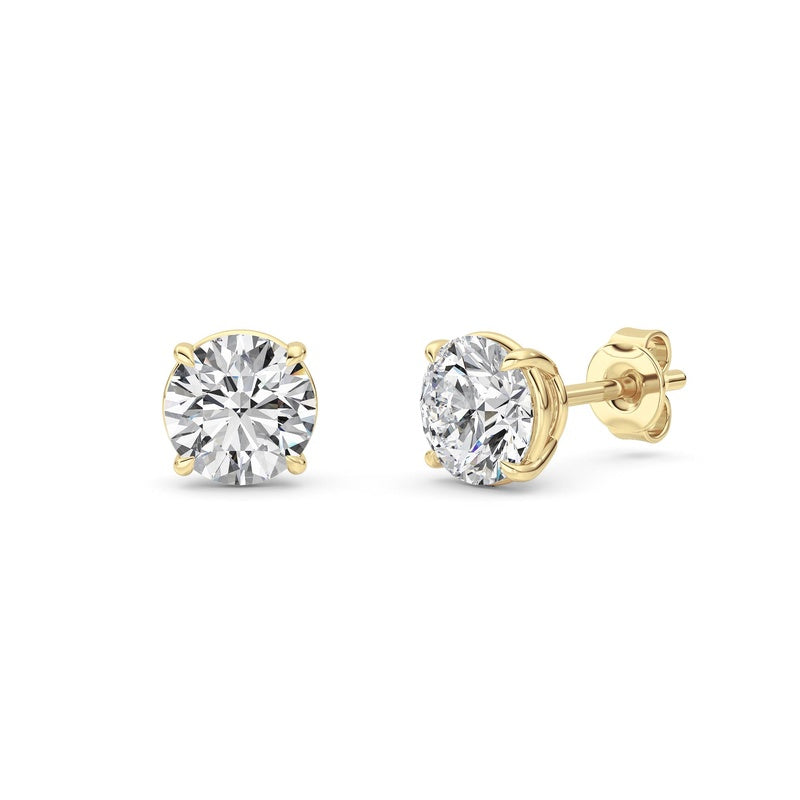 1 Cttw Round Brilliant Stud Earrings in 14K White Gold Over Sterling Silver