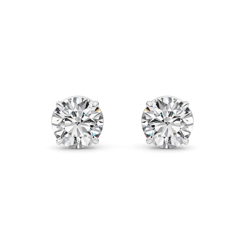 2 Cttw Round Brilliant Stud Earrings in 14K White Gold Over Sterling Silver