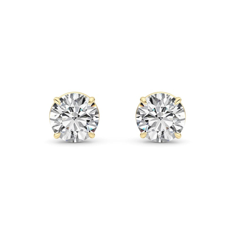 2 Cttw Round Brilliant Stud Earrings in 14K White Gold Over Sterling Silver