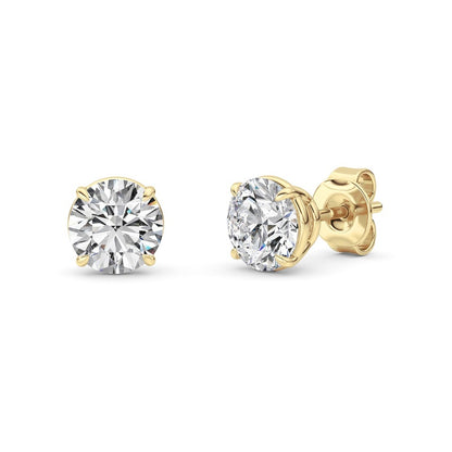 2 Cttw Round Brilliant Stud Earrings in 14K White Gold Over Sterling Silver