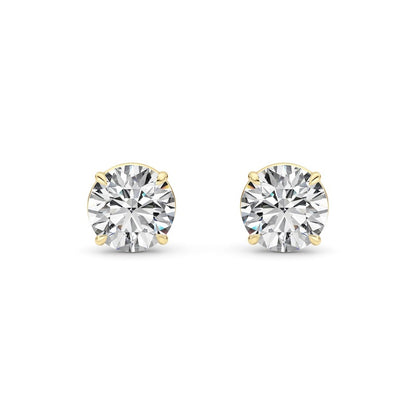 2 Cttw Round Brilliant Stud Earrings in 14K White Gold Over Sterling Silver