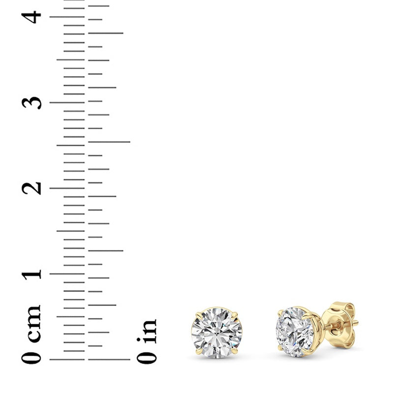 2 Cttw Round Brilliant Stud Earrings in 14K White Gold Over Sterling Silver