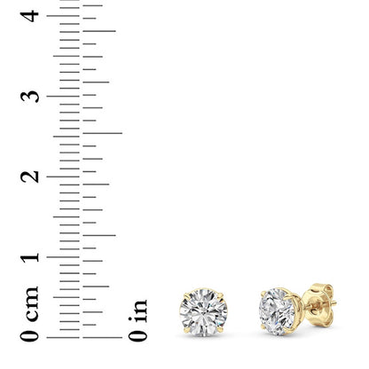 2 Cttw Round Brilliant Stud Earrings in 14K White Gold Over Sterling Silver