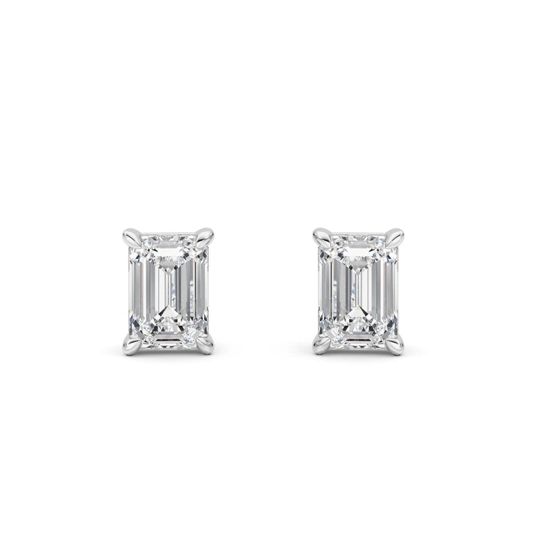 1 Cttw Four Prong Classic Stud Earrings in 14K White Gold Over Sterling Silver