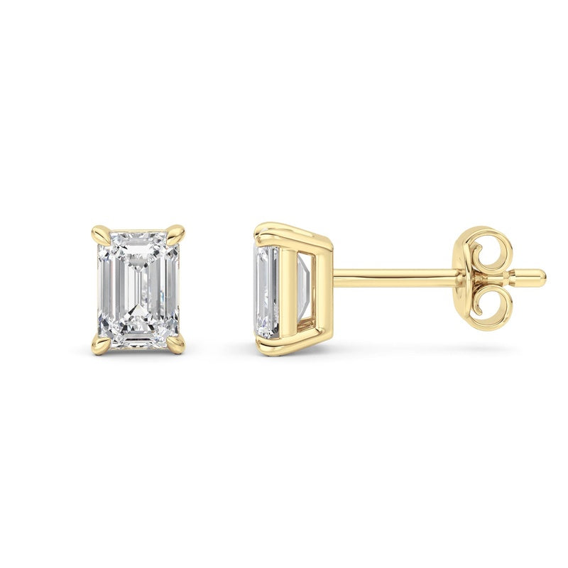 1 Cttw Four Prong Classic Stud Earrings in 14K White Gold Over Sterling Silver