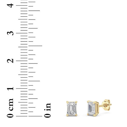 1 Cttw Four Prong Classic Stud Earrings in 14K White Gold Over Sterling Silver