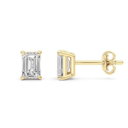 1 Cttw Four Prong Classic Stud Earrings in 14K White Gold Over Sterling Silver